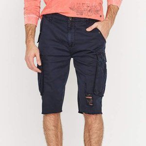 Buffalo David Bitton Black Distressed Cargo Shorts
